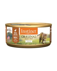 INSTINCT Original Grain Free Real Duck Recipe Natural Wet Canned Cat Food, 5.5 oz. Cans (Case of 12)