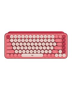 Logitech POP Keys Teclado mecánico inalámbrico con teclas Emoji personalizables, diseño compacto duradero, conectividad Bluetooth o USB, multidispositivo, compatible con sistema operativo, rosa