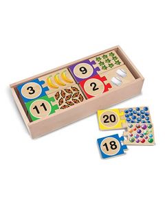 Melissa & Doug Rompecabezas de Números de Autocorrección, Juguete de Madera, Juguete de Desarrollo, Juguete Educativo (40 Piezas)