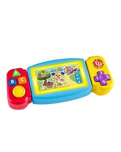 Fisher-Price Ríe y Aprende Juguete para Bebés Videojuego Portátil Aprende Conmigo con Canciones y Frases educativas Que enseñan a Contar, Las Formas y los Colores para bebés de 9 Meses en adelante