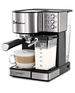 Koblenz Cafetera Espresso, Cappuccino y Latte, 15 Bares de Presión, Multipropósito, Potencia de 1350 W, Deposito de leche, Sistema de Espuma para Café Cappuccino, Filtro lavable (CKM-1350 IN)