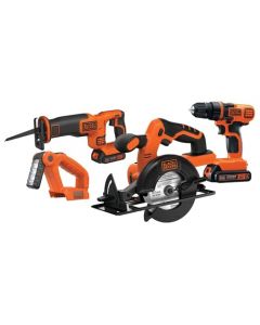 BLACK+DECKER 20V MAX Combo kit Taladro inalámbrico, 4-herramientas