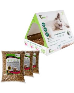 Green Pet Pellets | Arena para Gato 100% Natural y Biodegradable. Elimina el Olor, Absorción Total y rápida, Libre de Polvo. Arenero y Arena de 5.4 Kg