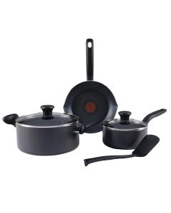 T-fal Initiatives - Juego de utensilios de cocina antiadherentes, 6 piezas, aptos para horno 350F, ollas y sartenes, horno, asador, apto para lavaplatos, gris