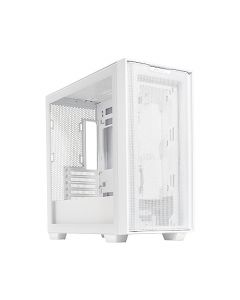 ASUS A21 Micro-ATX Case White Edition soporta Tarjetas gráficas de hasta 380 mm, enfriadores de 360 mm y PSU ATX estándar, Malla porosa del Panel Frontal, Compatible con la Nueva tecnología de