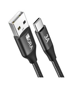 1 Hora Cable USB C a USB A Carga Rápida 60W, Cable Tipo C 3A, Durable Nylon Tejido, Compatible con iPhone 15 Pro/15 Pro Max, Samsung Galaxy S23/S22/S21, OPPO Find X6 Pro, Motorola Edge 40 Pro, 1M