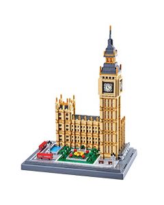 LUKHANG New Architecture Big Ben - Juego de construcción de 6473 piezas + microbloques - Encendedor y asequible - Modelo detallado a partir de 14 años