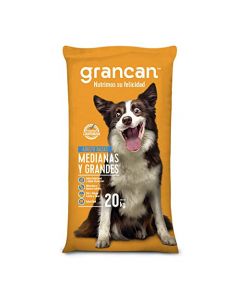 Croquetas para Perro Medianos y Grandes 20 Kg | Ayuda a Evitar Sarro de tu Mascotas | Alimento para Perro con Ingredientes Seleccionados | Sin Colorantes Artificiales | GRANCAN