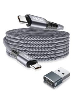 Basesailor Cable Tipo C a C de 100W con adaptador USB,3M cable para carga rápida,entrega de energía PD para iPhone 15 Plus Max 2023,MacBook,iPad Pro Air 4 5th Mini 6,Samsung Galaxy S23 S22 FE Ultra,16