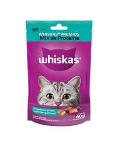 Whiskas Premios para Gato Sabor Mix de Proteina 12 Paquetes de 60gr C/u