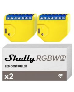 Shelly RGBW2 | Control remoto inteligente WiFi para tiras led RGBW | Automatización del hogar | Compatible con Alexa y Google Home | Sin Hub | Luces regulables | Interruptor RGB (2 Pack)