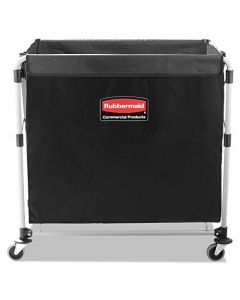 Rubbermaid Commercial Collapsible X-Cart, Steel, 8 Bushel Cart, 36" L x 7" W x 34" H, Black (1881750)