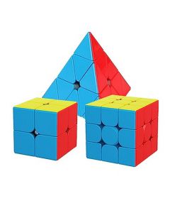 CJLWXCKW Juego de Cubos de Velocidad, Juego de Cubos Mágicos Sin Pegatinas 2x2, 3x3, Pirámide Escarchada Puzzle Cubos, Adecuado para Niños, Adolescentes y Adultos