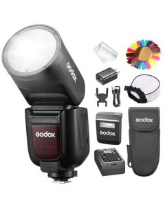 GODOX V1 Pro N V1PRO-N Flash para Nikon, 76Ws 2.4G TTL 1/8000 HSS, Sub Flash Desmontable, 500 Flashes de Potencia Total, Tiempo de Reciclaje de 1.3s, Lámpara de Modelado LED de 10 Niveles