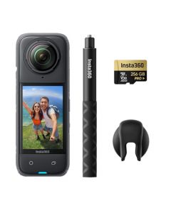 Insta360 X4 Pack Get-Set - Cámara de acción Impermeable 8K 360, Vídeo 4K Gran Angular, Selfie Stick Invisible, Protectores de Lente Extraíbles, 135 Min Batería, Edición IA, Estabilización