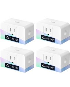 meross Matter Smart Plug, monitoreo de energía, asesino en espera, configuración FFS, 15 A/1800 W, salida Wi-Fi 100% de privacidad, compatible con Apple HomeKit, Alexa, Google Home con temporizador de