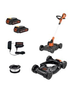 Black+Decker - Recortadora/Bordeadora Y Cortadora De Césped Inalámbrica 3 En 1 De Litio Mtc220 De 12 Pulgadas Y 20 V Como Máximo