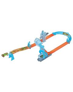 Hot Wheels, Track Builder, Pista de Juguete, Caja Mediana - Lanzamiento Aéreo, Edad 4 Años en Adelante, Mattel