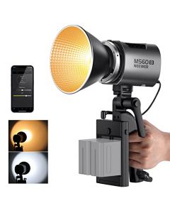 NEEWER MS60B Luz de Vídeo LED con 2.4G/App Control, 65W Mini Compact COB Bi Color Foco Lámpara Iluminación Continua 2700K-6500K, 40000lux@1m, CRI 97+/TLCI 98+,12 Efecto, PWM Atenuación, Bowens Mount