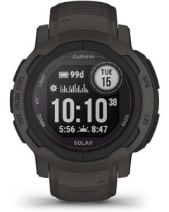 Garmin Instinct 2 Solar, reloj GPS para exteriores, capacidades de carga solar, soporte multi-GNSS, enrutamiento Tracbak, grafito (reacondicionado)