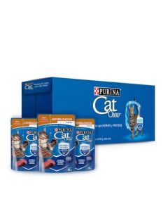 FUFSAWS Purina Cat Chow Pouches Defense Hydro Esterilizados Carne Alimento Húmedo Pack 24 Sobres de 85g + Purina Felix Pouches Alimento Húmedo Sabor Atun, Paquete con 24 Pzas de 85g