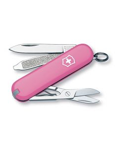 Victorinox Navaja, Classic, color Rosa Transparente, 58 mm, 7 Usos