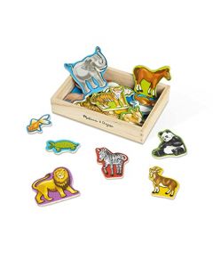 Melissa & Doug Set de 20 Imanes de Animales en Caja, Juguete de Madera, Juguete de Desarrollo