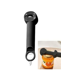 BELCHERCC5 Abrelatas manual, kitchen aid 3 en 1 con wine opener, imanes y can opener. Herramienta auxiliar para cocina, fiestas y más.(Negro)