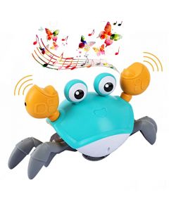 KIDS CHOICE Cangrejo Juguete, Juguete para Niño Interactivo con Música, Crawling Crab Toy para Interacción con Niños 3+, Cangrejo Recargable con Luz Suave, Regalo Cumpleaños, Navidad