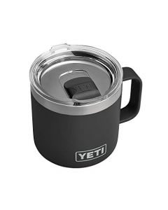 YETI Rambler - Taza de acero Inoxidable con Tapa MagSlider (396 ml), Color Negro