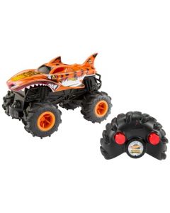 Hot Wheels Vehículo a Control Remoto Monster Trucks Tiger Shark Escala 1:24 para niños de 4 años en adelante