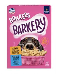 Bonkers Barkery Razas Pequeñas Snacks Crujientes Sabor a Pollo - 24oz