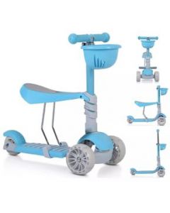 Scooter Patín Para Niños Aeiou 318 Con Asiento 2 En 1 Azul