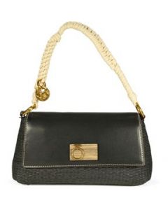 Lady Bag Cloe para Mujer Mediana Look Tejido Negro - MEDIANA