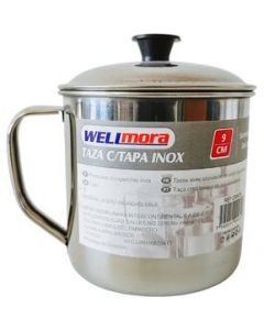 Taza Con Tapa Acero Inoxidable 9 CM Taza Para Camping - Plateado