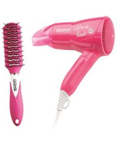 Kit secadora y cepillo para cabello Timco COM-10X - ROSA