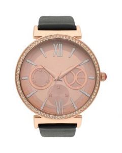 Reloj Cloe Análogo Para Dama Color Negro Con Cristal Tintado OE2406