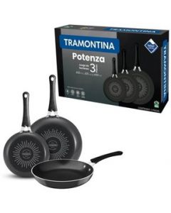 Juego De Sartenes Tramontina Potenza 32200/640 De 3 Piezas - Gris