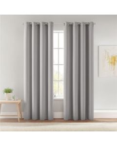 Cortinas Blackout Largas Tejida Hogar 275x216cm 2 Piezas Gris Claro