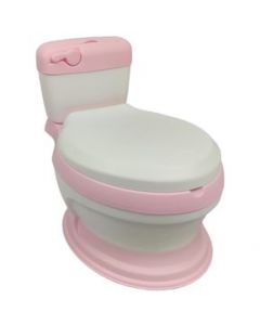 Baño entrenador con asiento acojinado con tapa y recipiente Rosa - Rosa