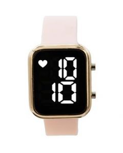 Reloj Digital Zeit Unisex Casual Correa De Silicón Luz Led Blanca-Rosa Claro - 40