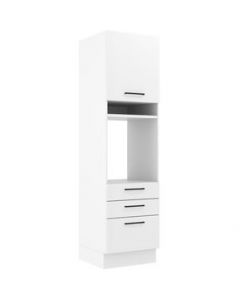 Mueble para Horno y Microondas Madesa Agata 60 cm 1 Puerta 3 Cajones - Blanco