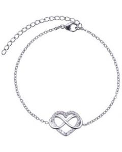 LuckyLy Pulsera Mujer Corazón Infinito Natty Plata con Zirconia Cúbica