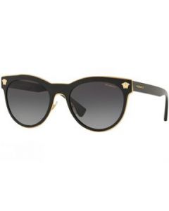 Lentes Versace VE2198 1002/T3 Round Negro Gris Con accesorios - MEDIANA