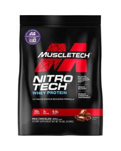 Proteina MuscleTech nitrotech Whey protein 10 libras - MILK CHOCOLATE