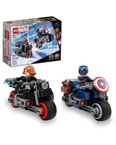 Lego® Marvel 76260 Motos de Black Widow y el Capitán América; Juguete con Motos para niños de 6 años basado en película de Marvel Studios Avengers: Era de Ultrón, Incluye Dos Minifiguras (130 Piezas)