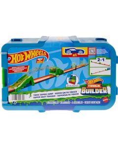 Hot Wheels, Track Builder, Pista de Juguete, Caja Pequeña - Súper Salto Tóxico, Edad 4 años en adelante, Mattel