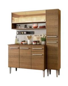 Cocina Compacta Madesa Emilly Art 04 Armario de Cocina 137cm - Marrón - Marrón