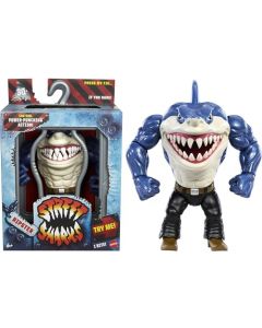 Mattel Street Sharks Ripster - Figura de acción de Juguete para TV de los 90 Half-Man Half-Shark Hero, Juguete articulado de 6 Pulgadas, Movimientos de mordida y Poder, Piel Real