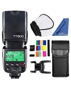 GODOX TT600 Flash Externo para Canon/Nikon/Pentax/Olympus/Fuji y Otras cámaras DSLR con Zapata estándar, GN60 de Alta Salida, Soporte de Disparo inalámbrico